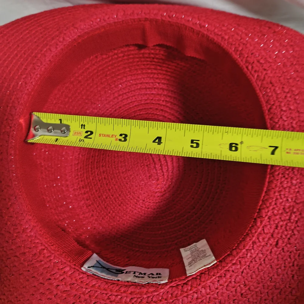 Betmar Vibrant Red Women's Wide Brim Hat - Picture 5 of 8